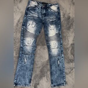 Boy’s Distressed Slim Fit Jeans - Blue